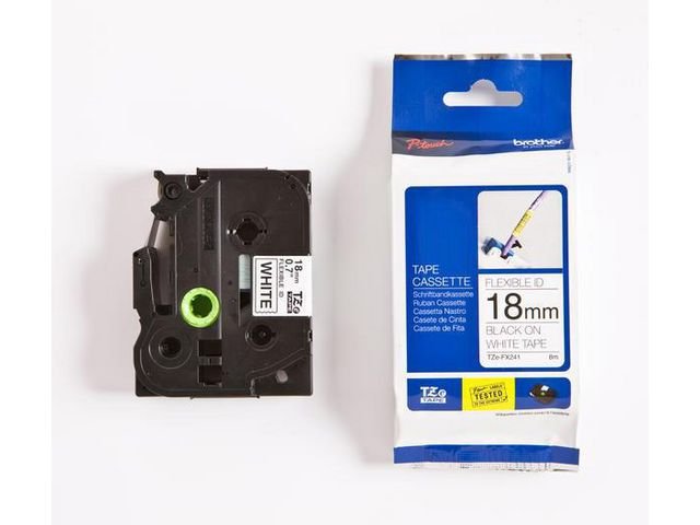 Tape BROTHER TZE - FX241 18mm svart på vit