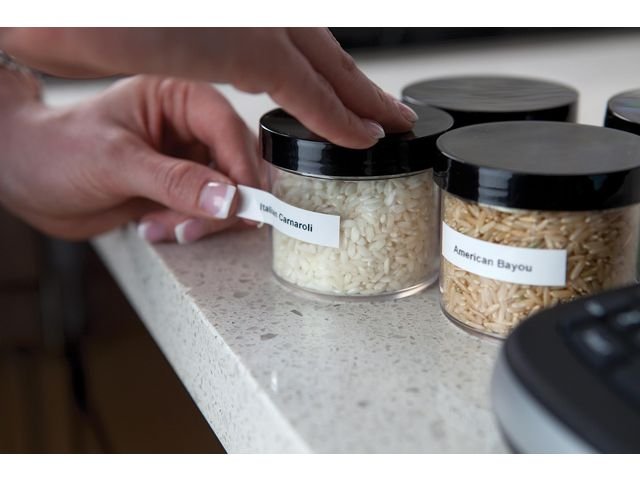 Tape LetraTAG plast 12mm svart på vit