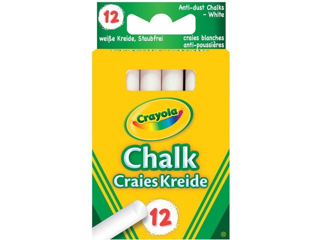 Tavelkrita CRAYOLA vit 12/fp