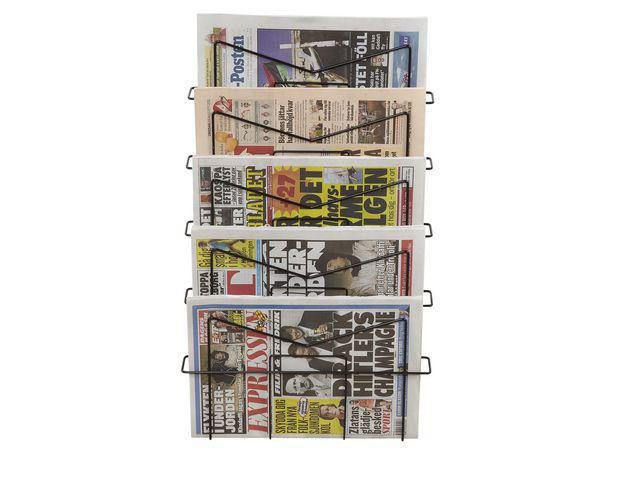 Tidningsställ 5 - fack svart