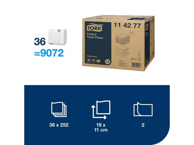 Toalettpapper TORK Adv T3 2 - lag 252/fp