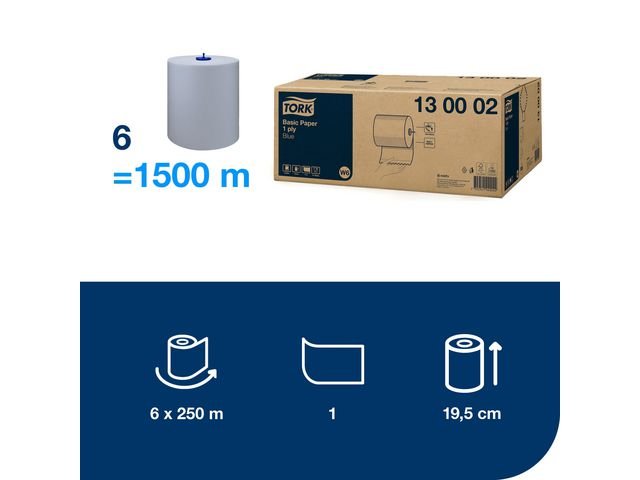Torkrulle TORK Basic W6 1 - lag 250m blå