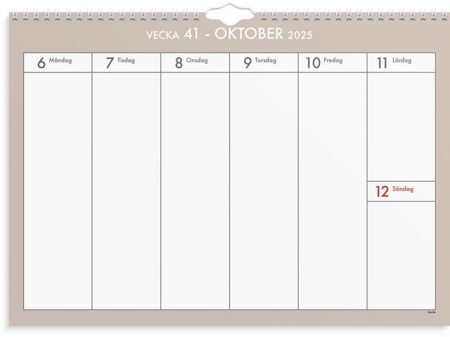 Väggkalender Veckoplan 25/26
