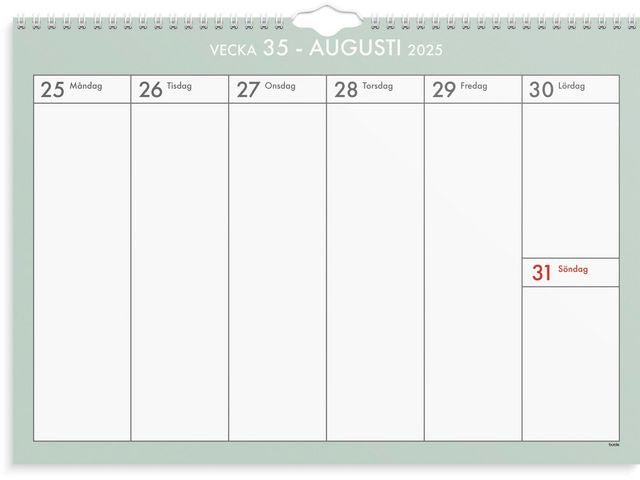 Väggkalender Veckoplan 25/26