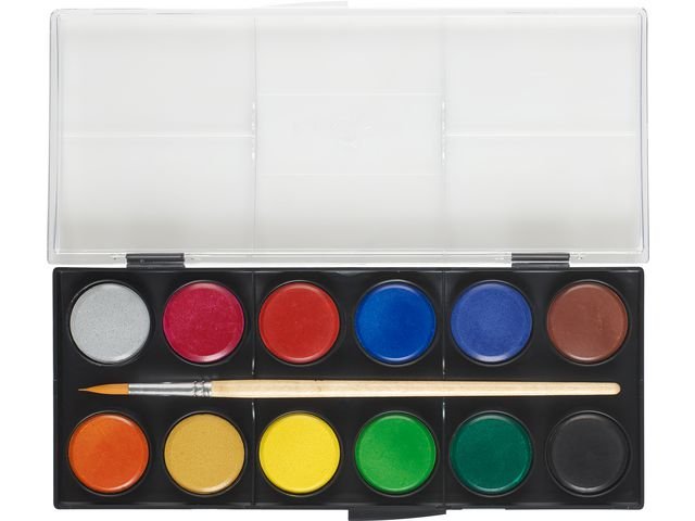 Vattenfärg FABER 12 färger inkl pensel