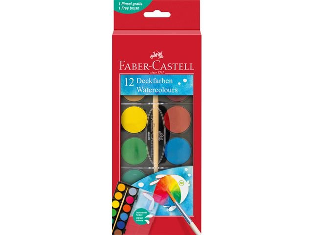 Vattenfärg FABER 12 färger inkl pensel
