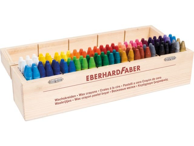 Vaxkrita FABER trälåda sorterade 100/st