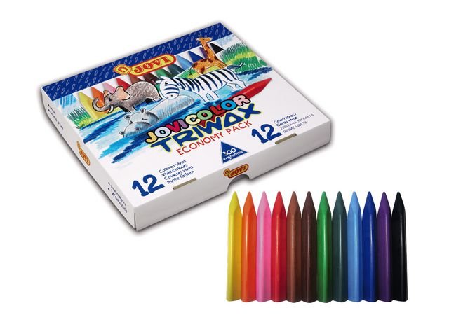 Vaxkrita trekantig 12 färger 300/fp