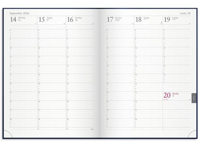 Veckojournal 2026 blå