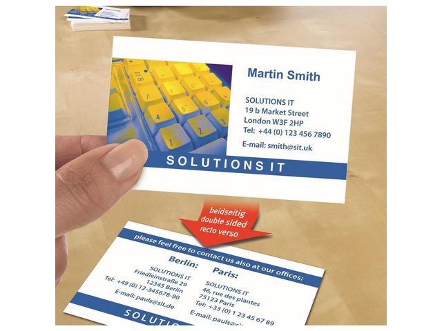 Visitkort AVERY laser 85x54 satin 250/fp